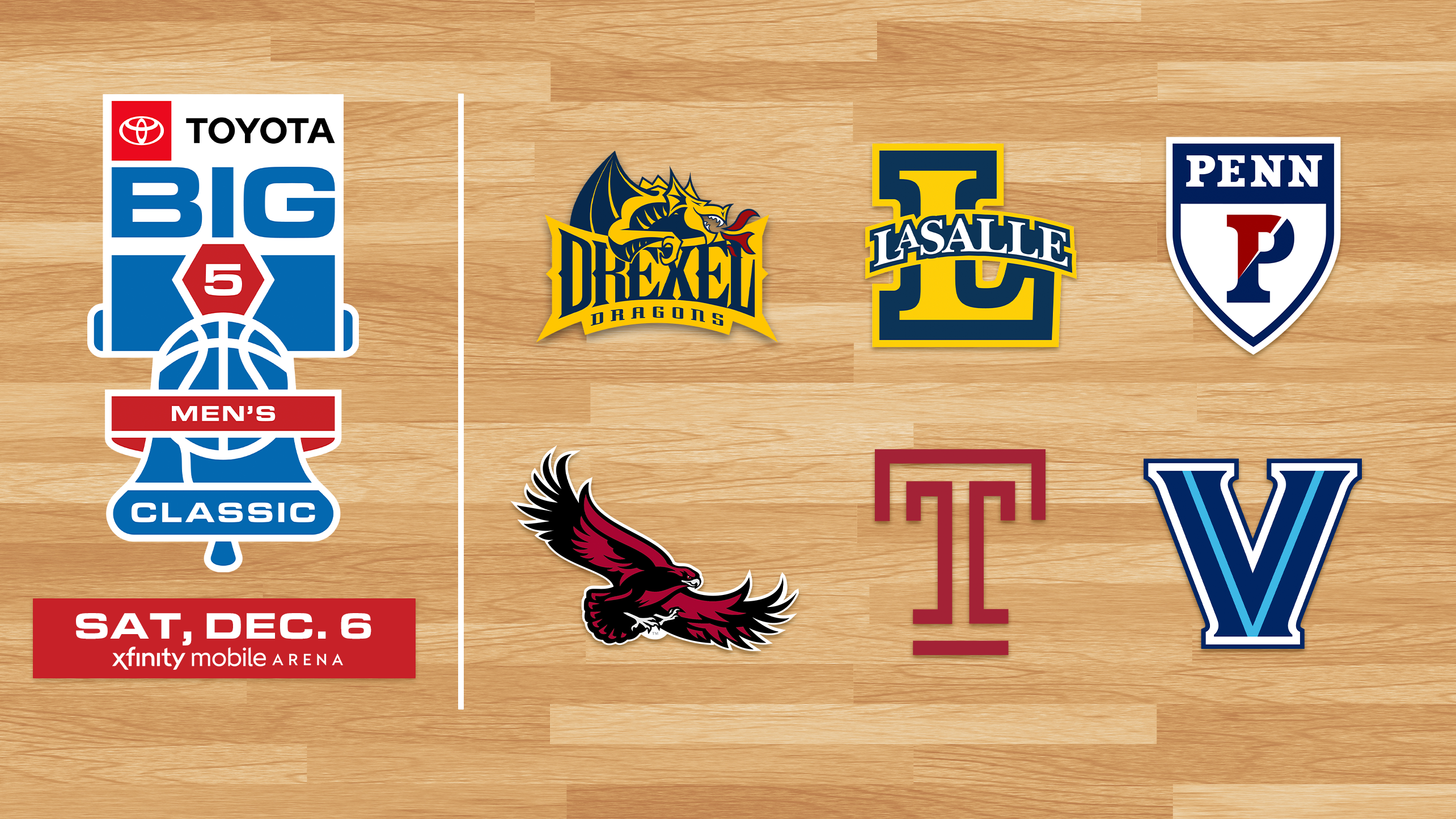 Toyota Men’s Big 5 Classic Matchups Decided With Penn And Villanova Set For Championship Game