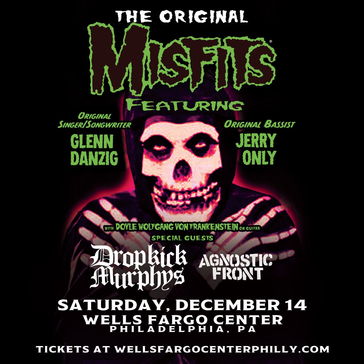 More Info for Punk Icons The Original Misfits Featuring Glenn Danzig And Jerry Only To Perform At Xfinity Mobile Arena On Saturday, December 14