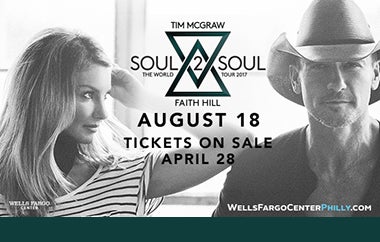 More Info for Grammy Award-Winning Superstars TIM MCGRAW and FAITH HILL Bring 'Soul2Soul The World Tour' to Xfinity Mobile Arena on August 18